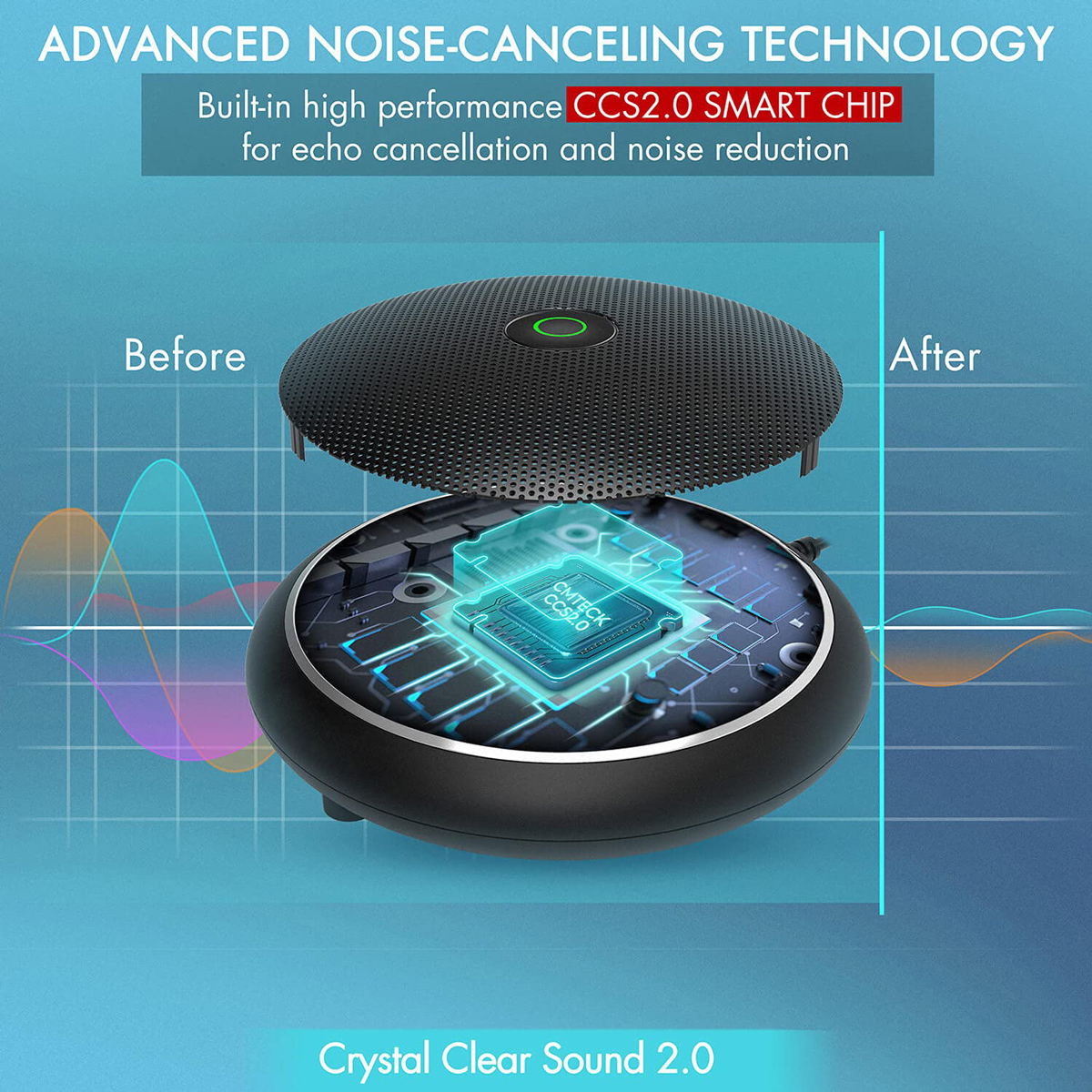 CMTECK επιτραπέζιο μικρόφωνο M003, omnidirectional, USB, μαύρο - Image 4