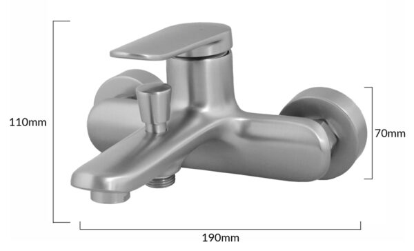 BRUNO μπαταρία τοίχου μπάνιου M31570-235C, αναμεικτική, ασημί - Image 5