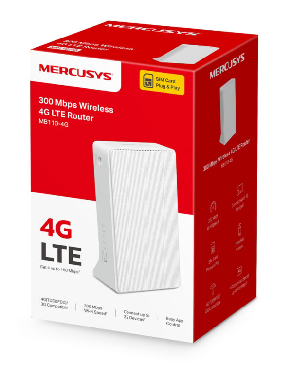 MERCUSYS router MB110-4G, 4G LTE, WiFi 300 Mbps, Ver. 2.0 - Image 7