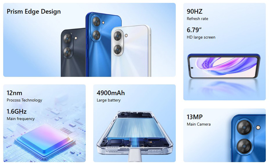 MEIZU smartphone Mblue 21, 6.79", 6/128GB, 4900mAh, μαύρο - Image 2