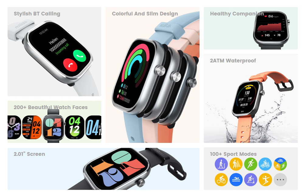 MIBRO smartwatch C4, heart rate, 2.01" TFT, 2 ATM, γκρι - Image 2