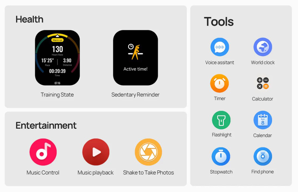 MIBRO smartwatch C4, heart rate, 2.01" TFT, 2 ATM, γκρι - Image 11