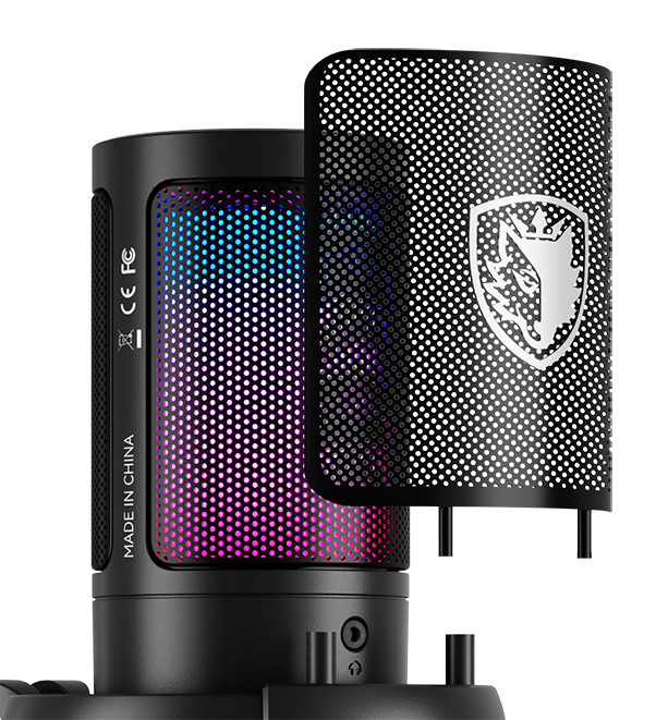 SADES gaming μικρόφωνο TYTO με βάση γραφείου & επιτραπέζια, pop φίλτρο, καρδιοειδές, USB, μαύρο - Image 3