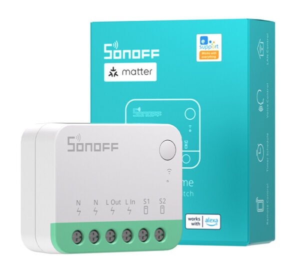 SONOFF smart διακόπτης MINIR4M, 2 κανάλια, Wi-Fi, 10A, λευκός - Image 3