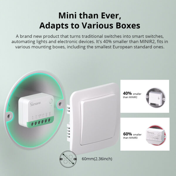 SONOFF smart διακόπτης MINIR4M, 2 κανάλια, Wi-Fi, 10A, λευκός - Image 8