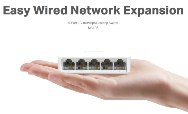 MERCUSYS Desktop Switch MS105, 5x 10/100 Mbps, Ver. 2 - Image 2