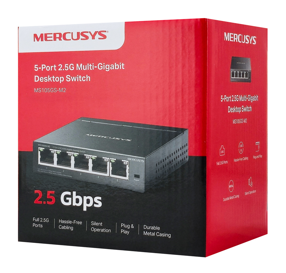 MERCUSYS desktop switch MS105GS-M2, 5x 2.5Gbps θύρες, UN/1.0 - Image 3