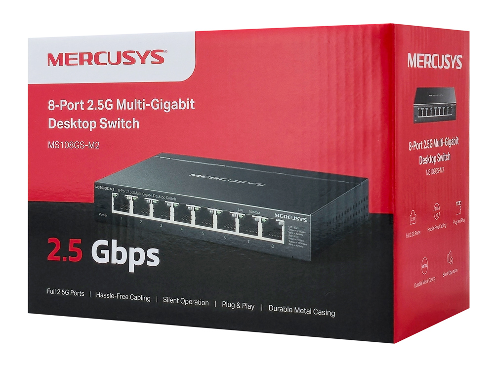 MERCUSYS desktop switch MS108GS-M2, 8x 2.5Gbps θύρες, UN/1.0 - Image 3