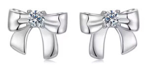 BAMOER σκουλαρίκια καρφωτά MSE085 με μοϊσσανίτη, ασήμι 925, ασήμι