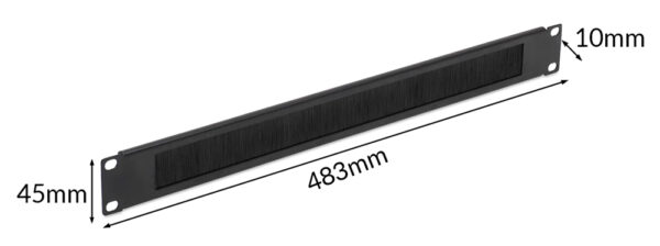 POWERTECH βούρτσα προστασίας για rack NETW-0030, 19"/1U, μεταλλικό, μαύρο - Image 4