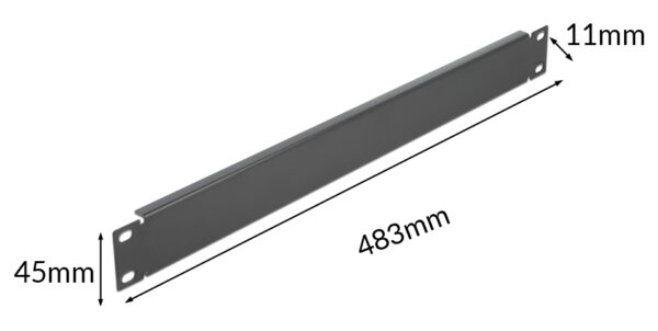 POWERTECH κάλυμμα panel NETW-0032 για rack 19"/1U, μεταλλικό, μαύρο - Image 2