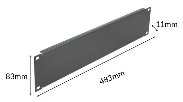 POWERTECH κάλυμμα panel NETW-0033 για rack 19"/2U, μεταλλικό, μαύρο - Image 2