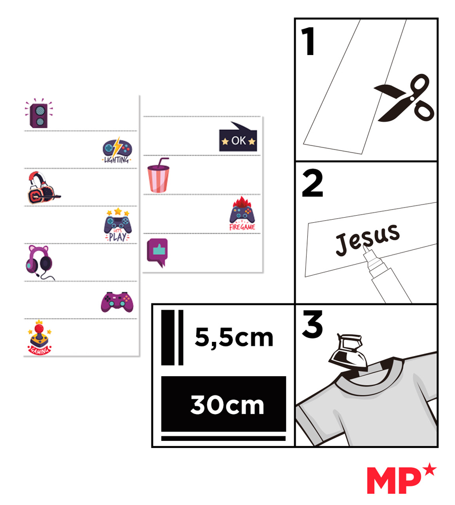 MP θερμοκολλητικές ετικέτες ρούχων gaming PA011-09, 19τμχ - Image 2