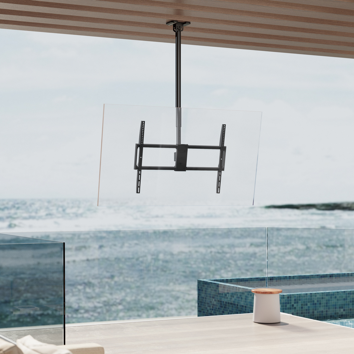 BRATECK βάση τηλεόρασης οροφής PLB-CE1568XL, 50-100", έως 80kg, heavy duty - Image 2