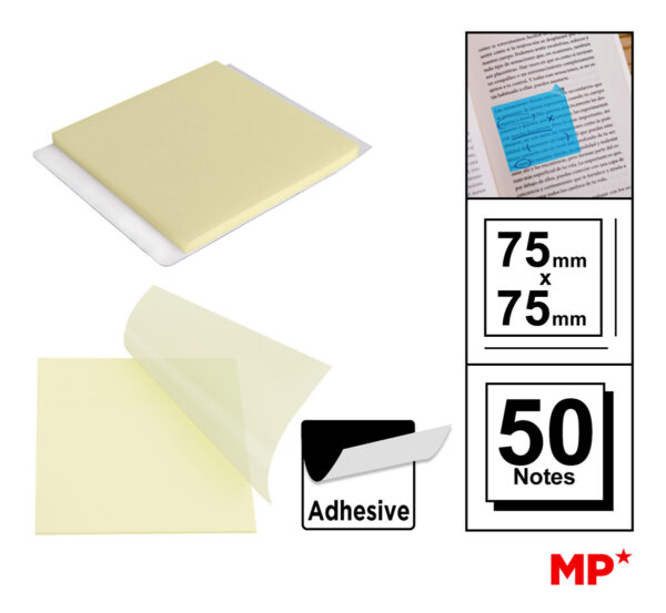 MP αυτοκόλλητα χαρτάκια σημειώσεων PN346-07, 75x75mm, διάφανα, 50τμχ - Image 2