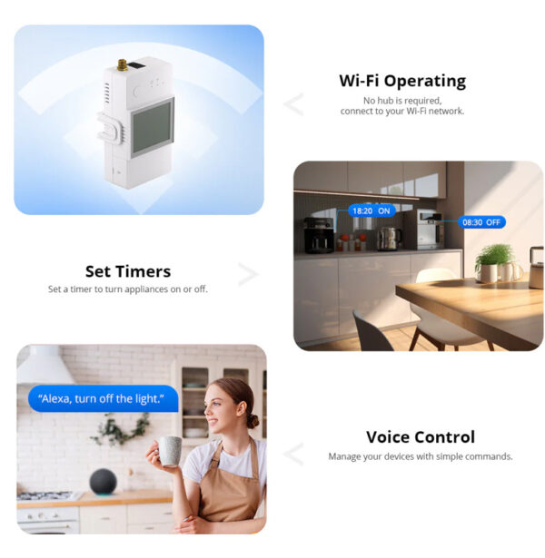 SONOFF smart μετρητής κατανάλωσης ρεύματος POWCT, WiFi, 100A - Image 4
