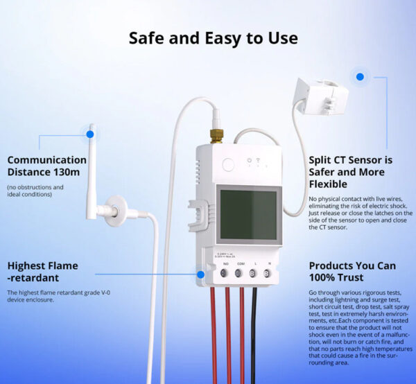 SONOFF smart μετρητής κατανάλωσης ρεύματος POWCT, WiFi, 100A - Image 13