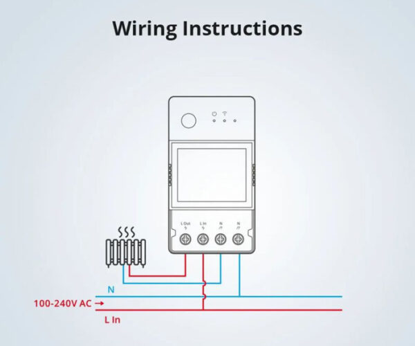 SONOFF smart διακόπτης παρακολούθησης ισχύος POWR320D, Wi-Fi, 20A - Image 6