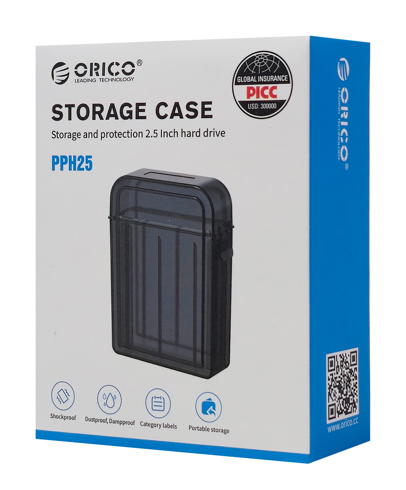ORICO θήκη προστασίας για 2x 2.5" HDD PPH25, γκρι/διάφανη - Image 5