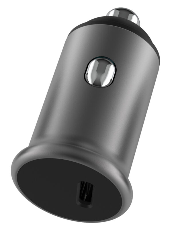 POWERTECH φορτιστής αυτοκινήτου PT-1147, USB-C, 30W PD, γκρι - Image 2