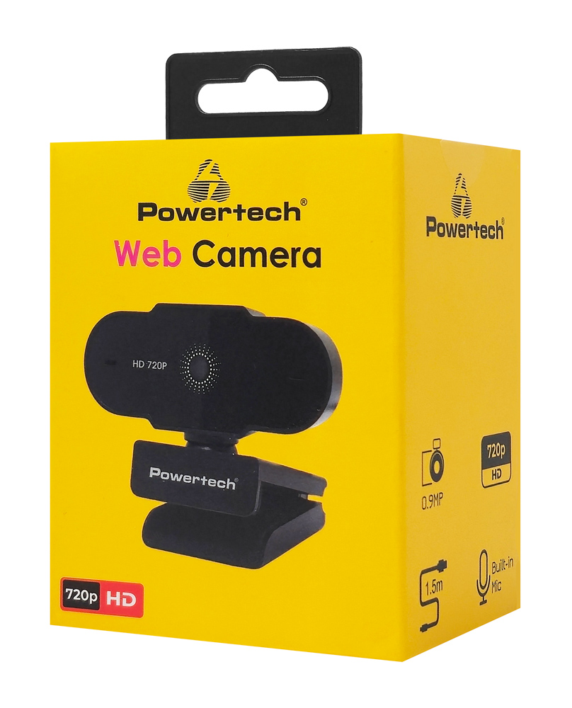 POWERTECH web camera PT-1426, 0.9MP, 720p HD, fixed εστίαση, 1.5m, μαύρη - Image 5