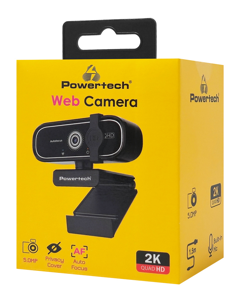 POWERTECH web camera PT-1427, 5MP, 2K QHD, αυτόματη εστίαση, 1.5m, μαύρη - Image 5