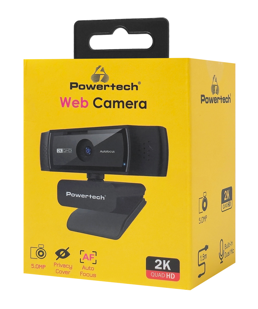 POWERTECH web camera PT-1428, 5MP, 2K QHD, αυτόματη εστίαση, 1.5m, μαύρη - Image 5