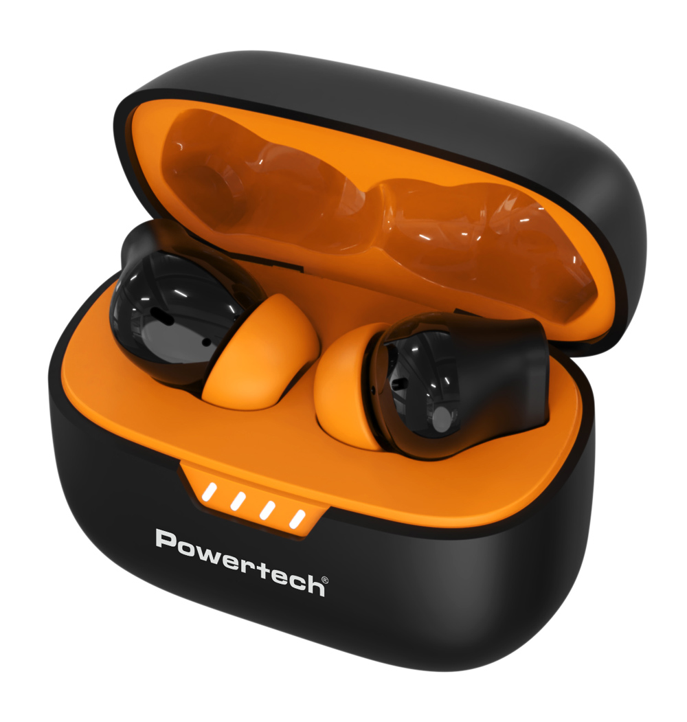 POWERTECH earphones με θήκη φόρτισης PT-1431, True Wireless, 40/400mAh, ANC & ENC, μαύρα - Image 4