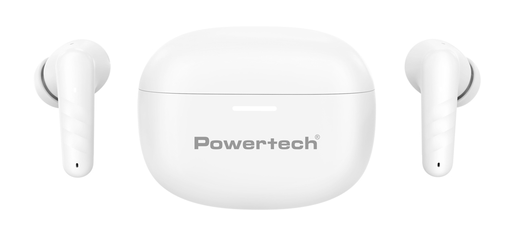 POWERTECH earphones με θήκη φόρτισης PT-1432, True Wireless, 35/300mAh, λευκά - Image 2