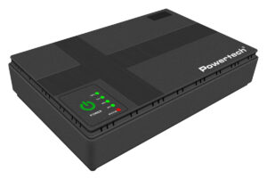 POWERTECH mini DC UPS PT-1434, 18W, 10400mAh, 3x DC, USB/LAN/POE, μαύρο