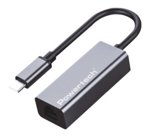 POWERTECH αντάπτορας δικτύου PT-1455, USB-C, 1000Mbps Ethernet, γκρι