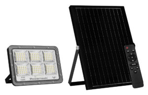 POWERTECH LED ηλιακός προβολέας PT-1457 με τηλεχειριστήριο, αισθητήρας κίνησης, 120W, 4000K, 1500lm, IP66