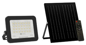 POWERTECH LED ηλιακός προβολέας PT-1461 με τηλεχειριστήριο, αισθητήρας κίνησης, 30W, 4000K, 400lm, IP66