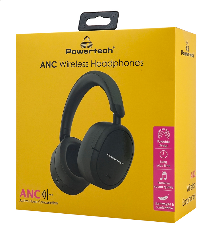 POWERTECH headphones PT-1462, ενσύρματα & ασύρματα, ANC & ENC, 40mm, 300mAh, μαύρα - Image 4