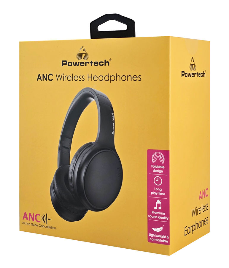 POWERTECH headphones PT-1463, ενσύρματα & ασύρματα, ANC, 40mm, 500mAh, μαύρα - Image 5