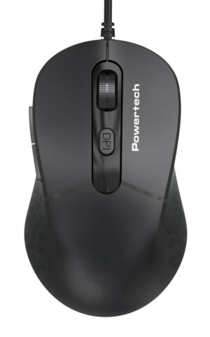 POWERTECH ενσύρματο ποντίκι PT-1467, οπτικό, έως 1600DPI, μαύρο