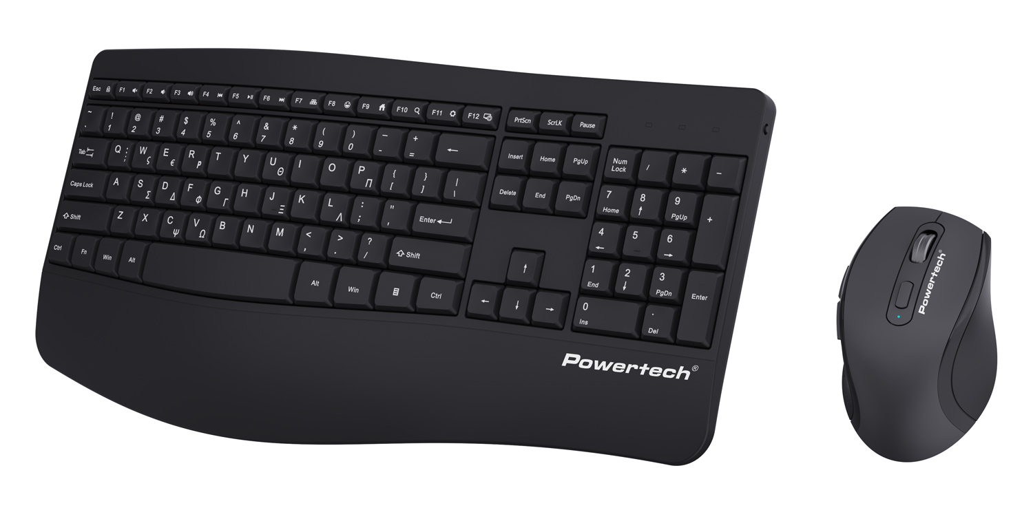POWERTECH set ποντίκι & πληκτρολόγιο PT-1490, 2.4GHz & Bluetooth, μαύρο - Image 2