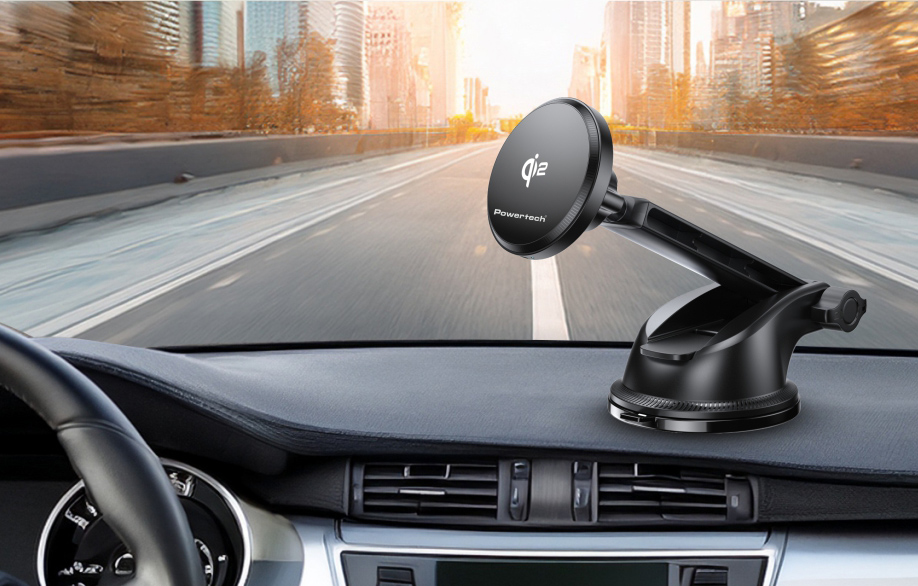 POWERTECH ασύρματος φορτιστής & βάση smartphone αυτοκινήτου PT-1492, Qi2, 15W, μαύρος - Image 2