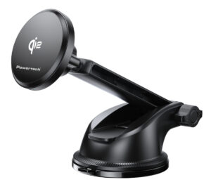POWERTECH ασύρματος φορτιστής & βάση smartphone αυτοκινήτου PT-1492, Qi2, 15W, μαύρος