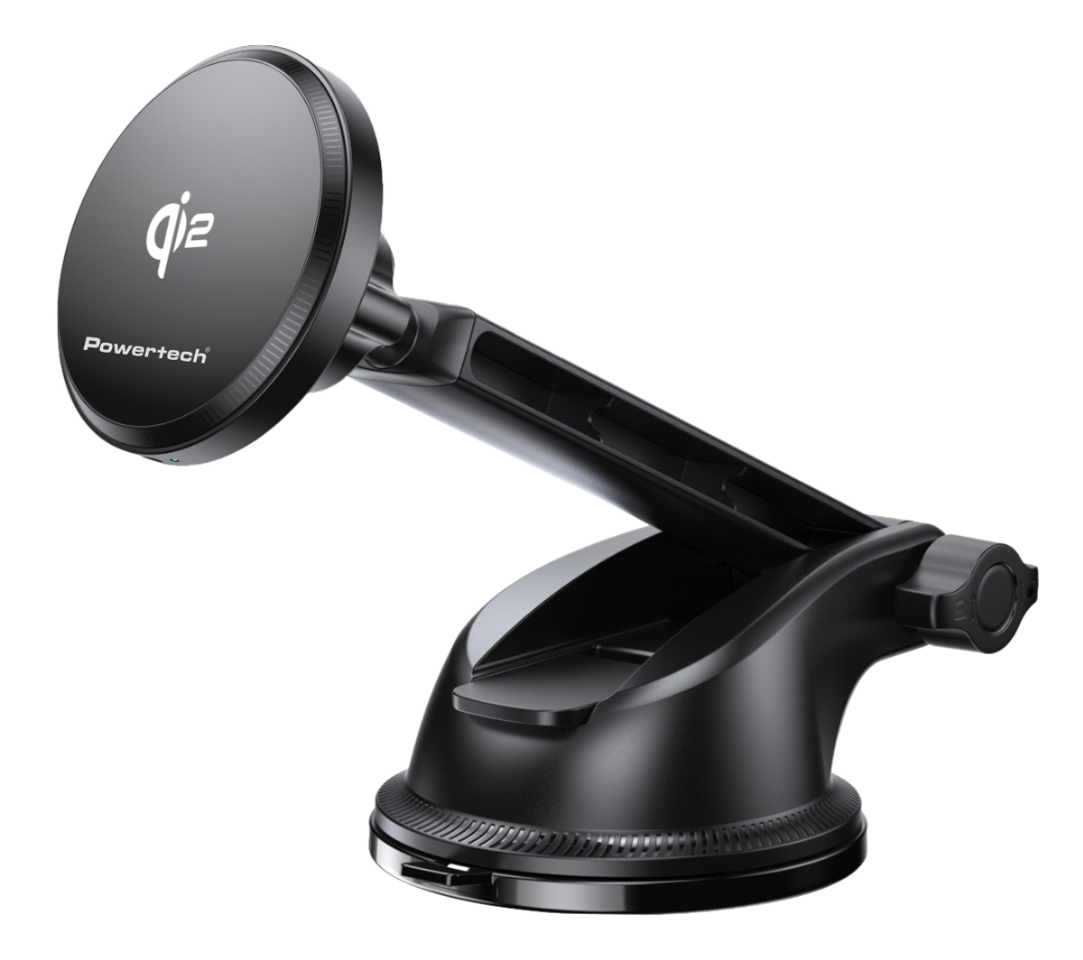 POWERTECH ασύρματος φορτιστής & βάση smartphone αυτοκινήτου PT-1492, Qi2, 15W, μαύρος