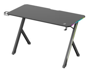 POWERTECH gaming γραφείο PT-1498 με RGB φωτισμό, 120x60x75cm, μαύρο