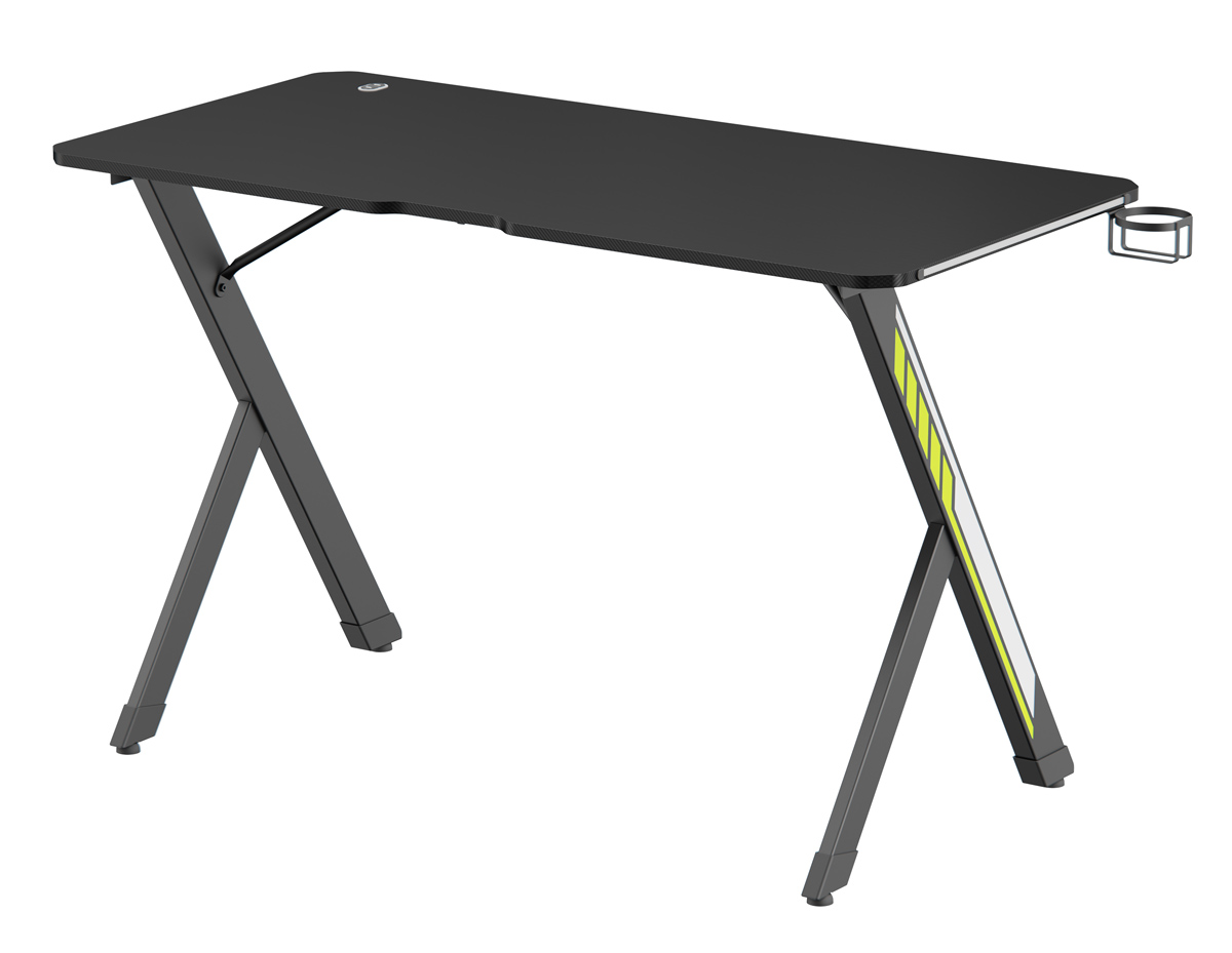 POWERTECH gaming γραφείο PT-1498 με RGB φωτισμό, 120x60x75cm, μαύρο - Image 9