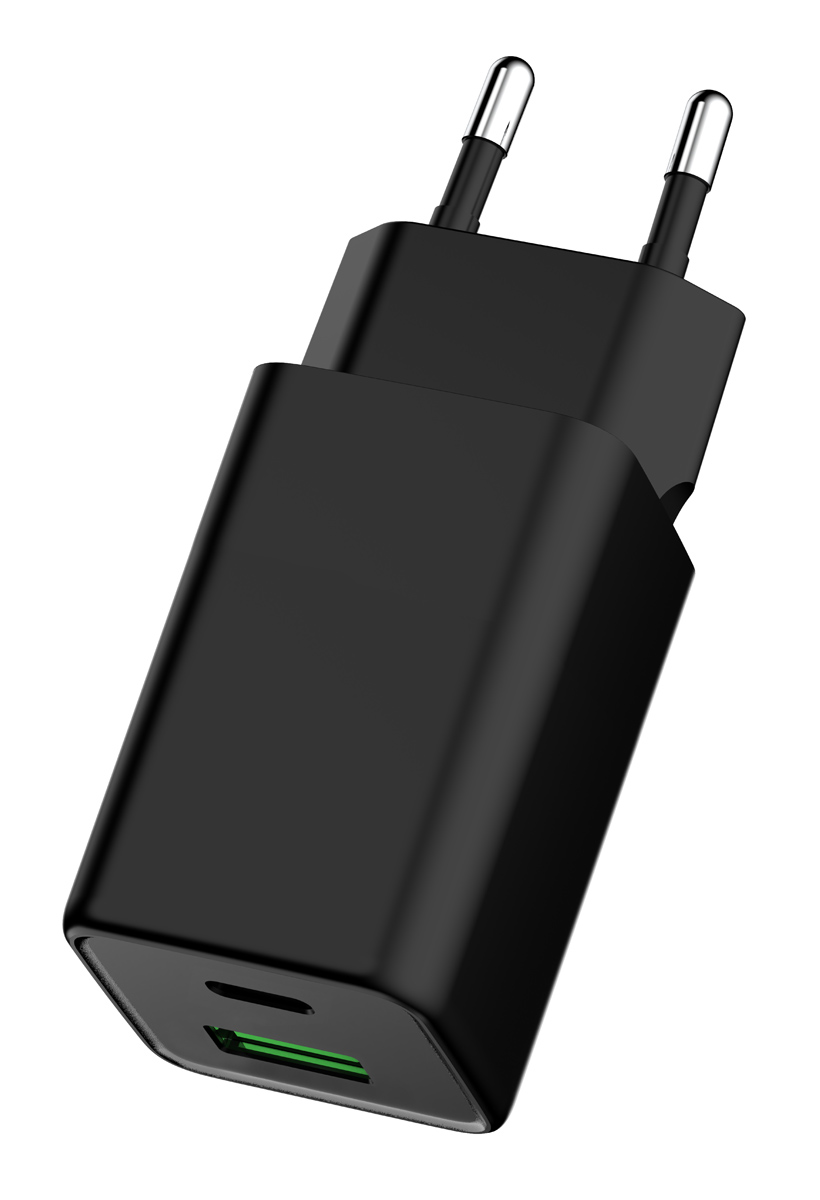 POWERTECH φορτιστής τοίχου PT-1501, USB/USB-C, 65W, GaN, μαύρος - Image 3