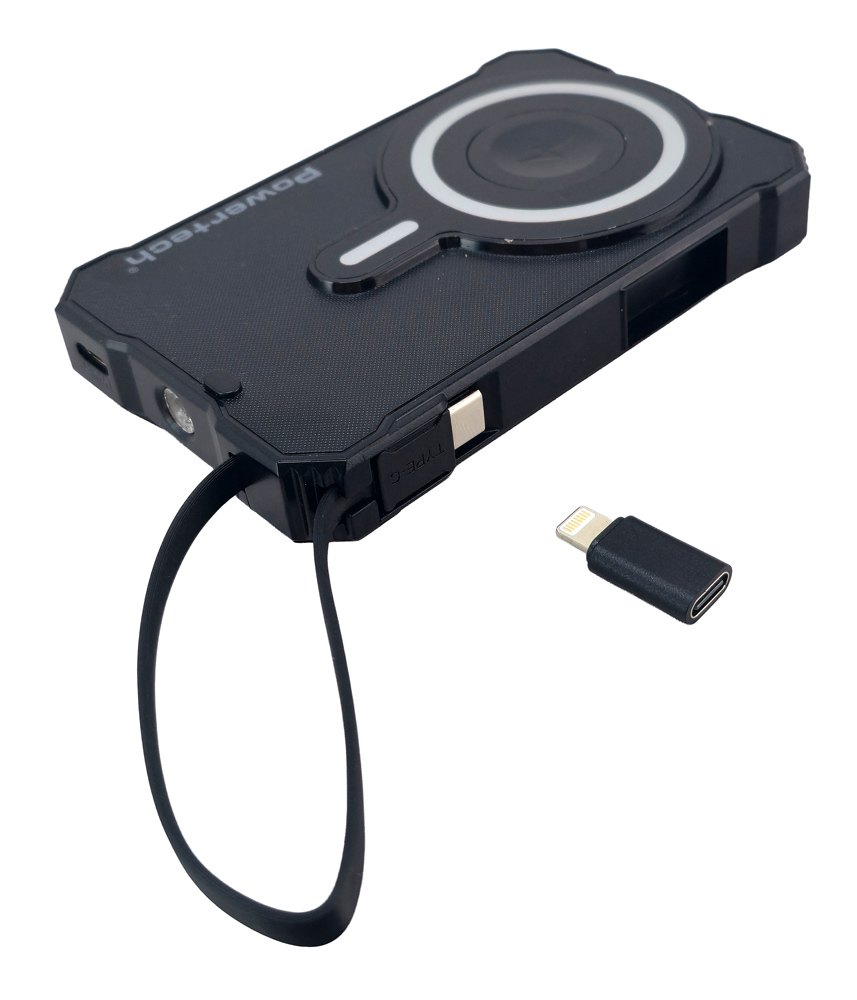 POWERTECH ηλιακό power bank PT-1505 με καλώδιο, 10000mah, magnetic wireless, 35W, μαύρο - Image 3