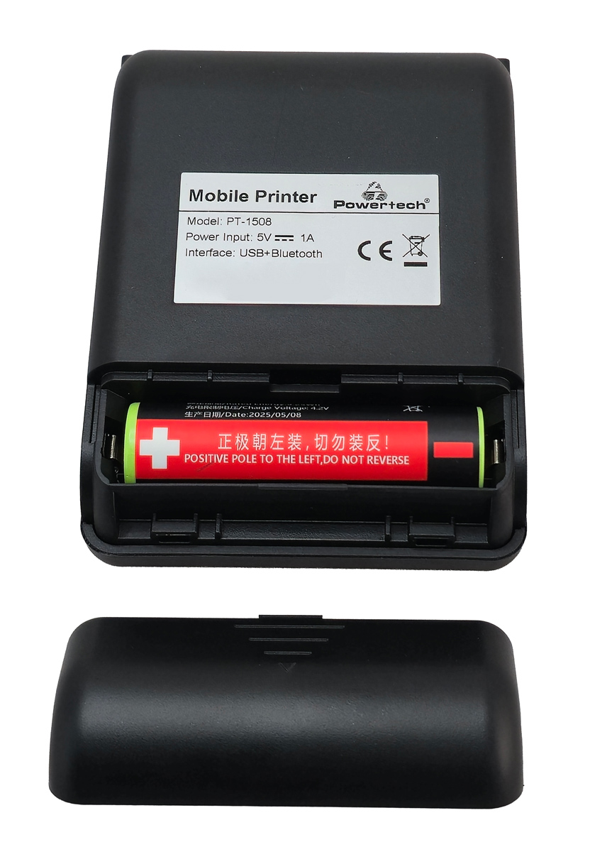 POWERTECH φορητός θερμικός εκτυπωτής αποδείξεων PT-1508, USB-C/Bluetooth, μαύρος - Image 4