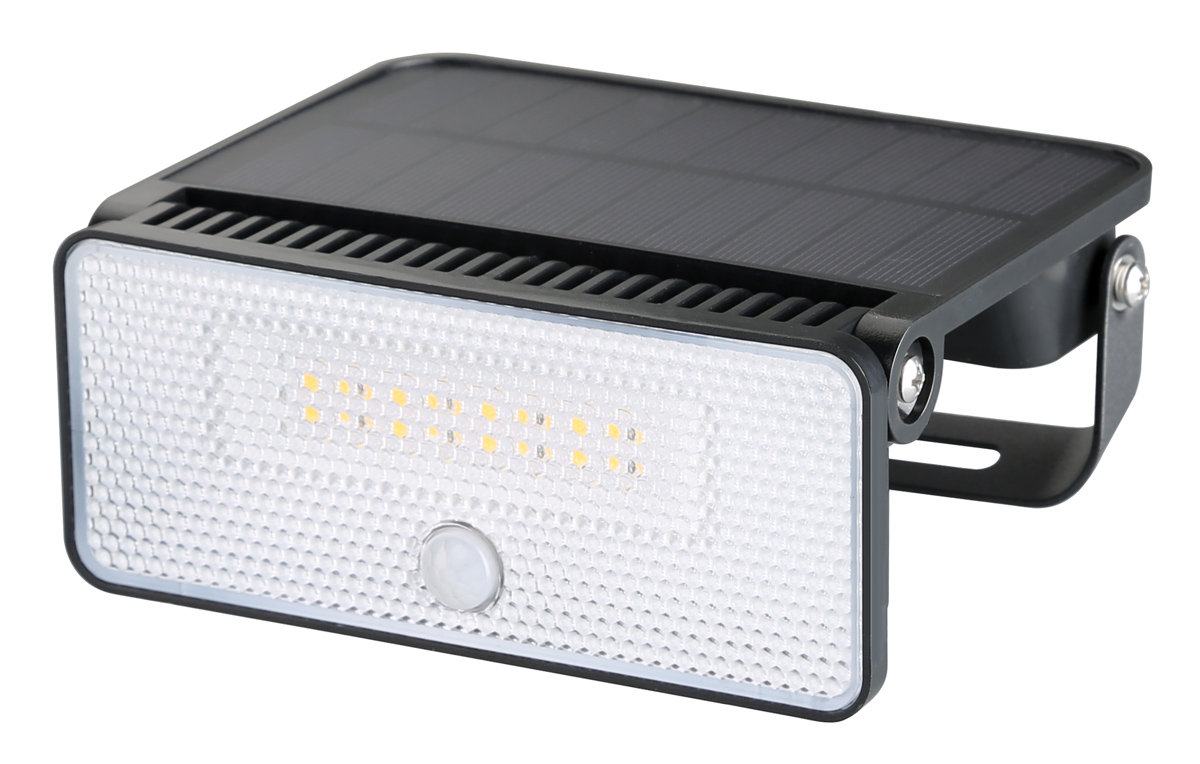 POWERTECH LED ηλιακό φωτιστικό PT-1517 με αισθητήρα κίνησης, 8W, 1800mAh, μαύρο