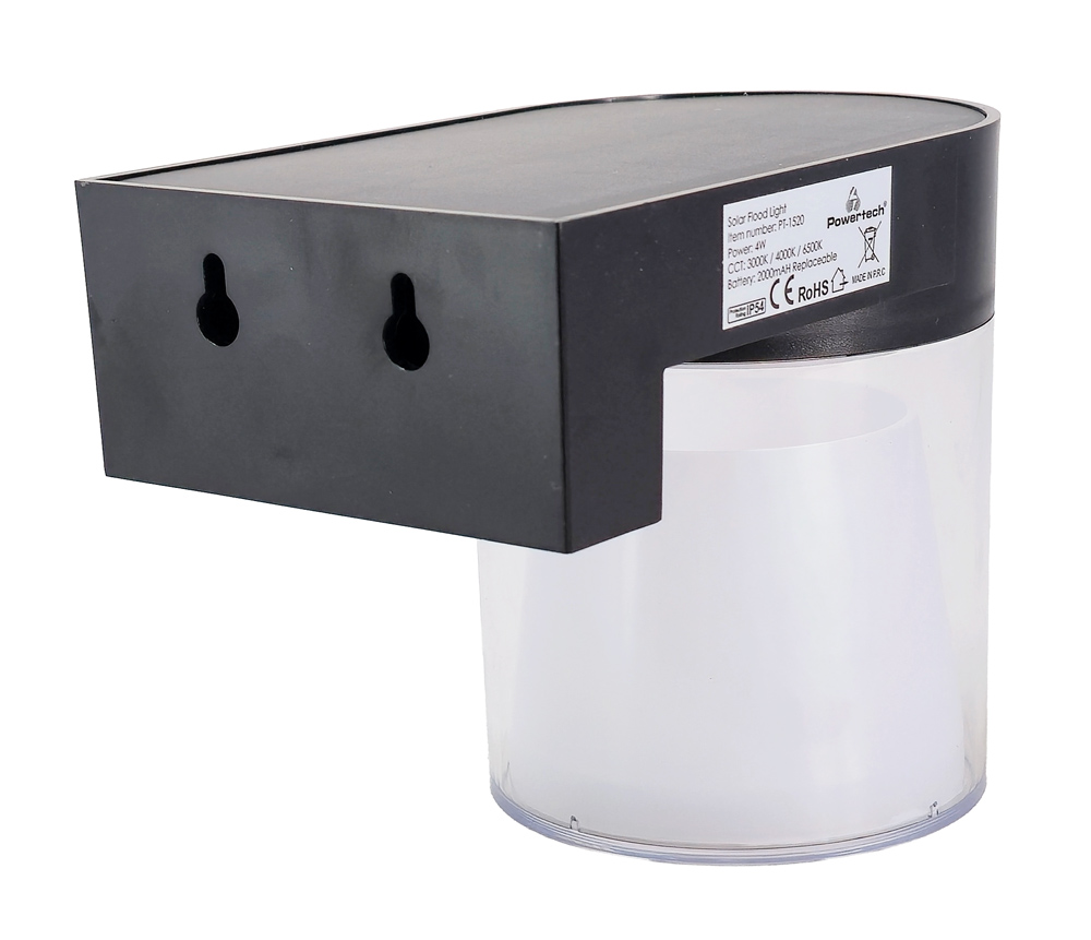 POWERTECH LED ηλιακό φωτιστικό PT-1520 με αισθητήρα κίνησης, 4W, 2000mAh, μαύρο - Image 2
