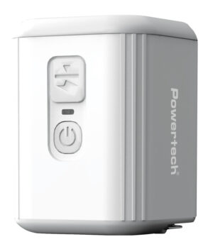 POWERTECH μίνι τρόμπα PT-1553 με φακό, 5W, επαναφορτιζόμενη, λευκή