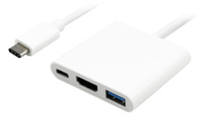 POWERTECH docking station PTH-038, 3 θυρών, USB-C σύνδεση, 4K, λευκό