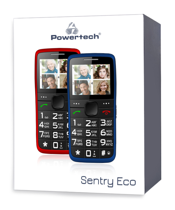 POWERTECH Κινητό Τηλέφωνο Sentry Eco PTM-25, SOS Call, με φακό, κόκκινο - Image 4